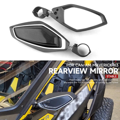 CNC Aluminum Adjustable Side Rearview Mirrors for Can-Am Maverick X3 (2017–2026)