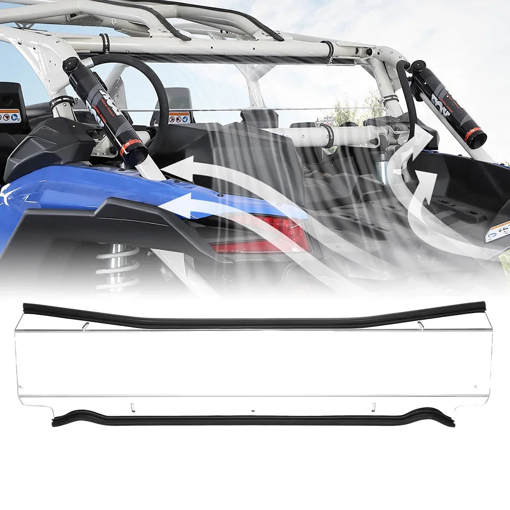 Clear Polycarbonate Rear Windshield with Upgraded Seal for Can-Am Maverick X3 (2017–2026)