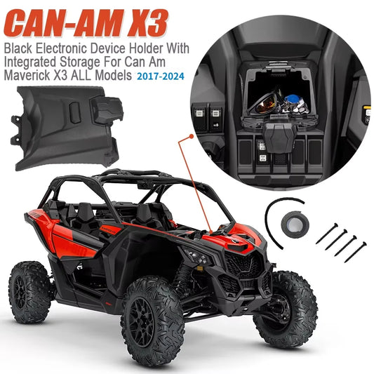Integrated Organizer Box with Device Bracket for Can-Am Maverick X3 (2017–2024)