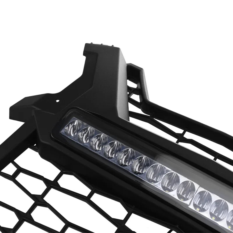 Black Mesh Front Grille with LED Light Bar for Polaris RZR XP 1000 & RZR XP Turbo