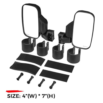 1.75–2 Inch Side Rear View Mirrors with Rivets for UTV & SXS