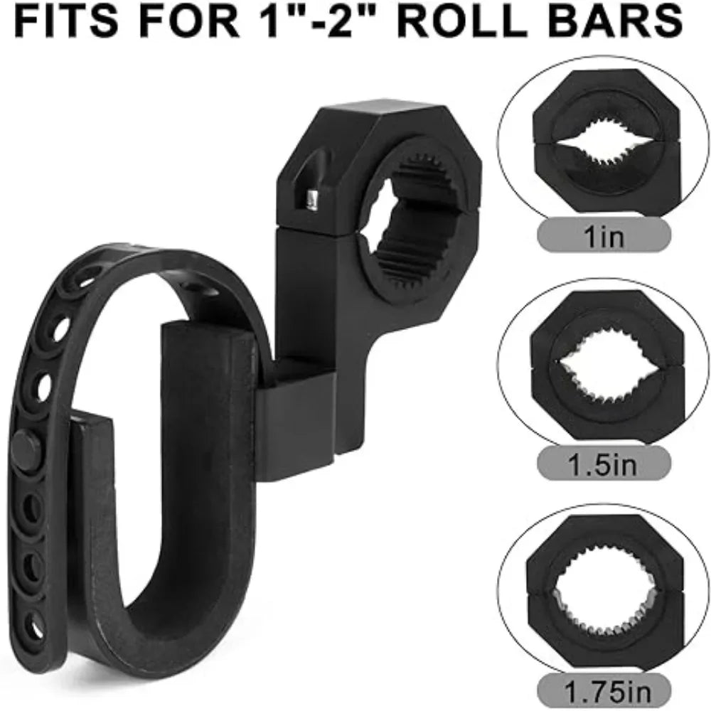 Roll Bar Gun Rack Holders with Rubber Gaskets (2-Pack) for UTV & SXS