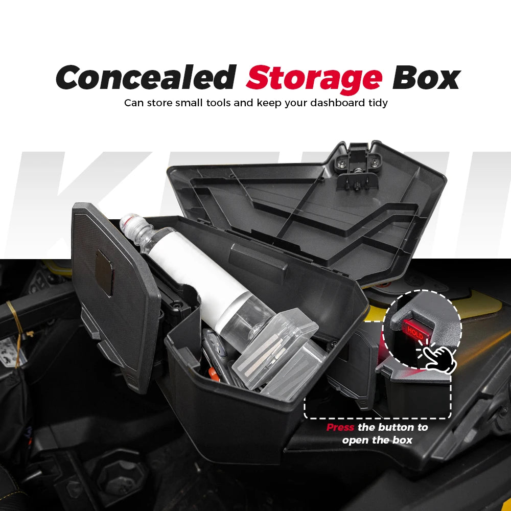 Magnetic Rotatable Tablet Mount with Storage Box for Can-Am Maverick R (2024–2025)