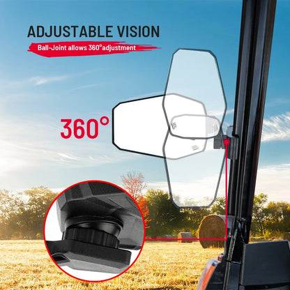 Pro-Fit Cage Side Rearview Mirrors for Polaris General, CFMOTO UForce 600 & UForce 1000