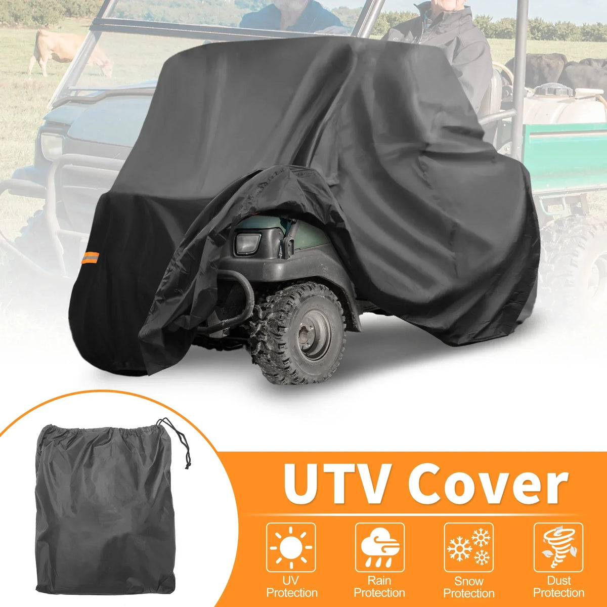 Waterproof 210D-PU Outdoor Vehicle Storage Cover for Kawasaki Mule SX (2017–2026)
