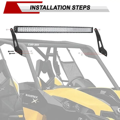 50-Inch 288W Curved LED Light Bar with Roof Brackets for Can-Am Maverick X3 (2017–2024)