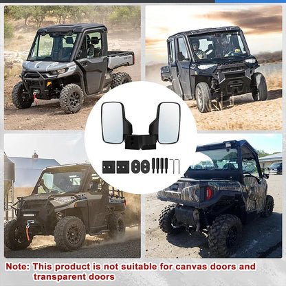 Door Bar Mount Side Mirrors (Pair) for UTV & SXS