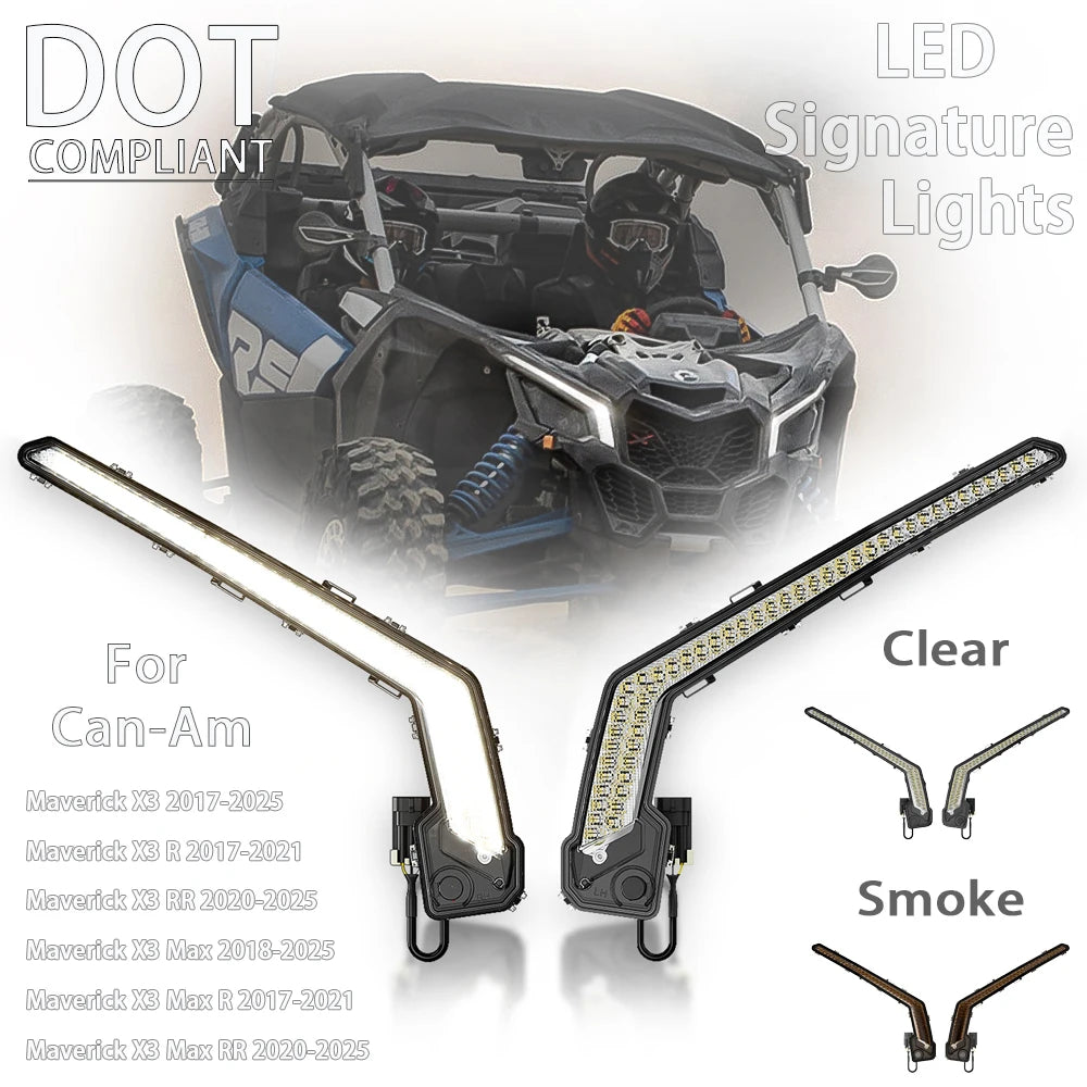 DOT LED Front Turn Signals with DRL for Can-Am Maverick X3 (2017–2025)