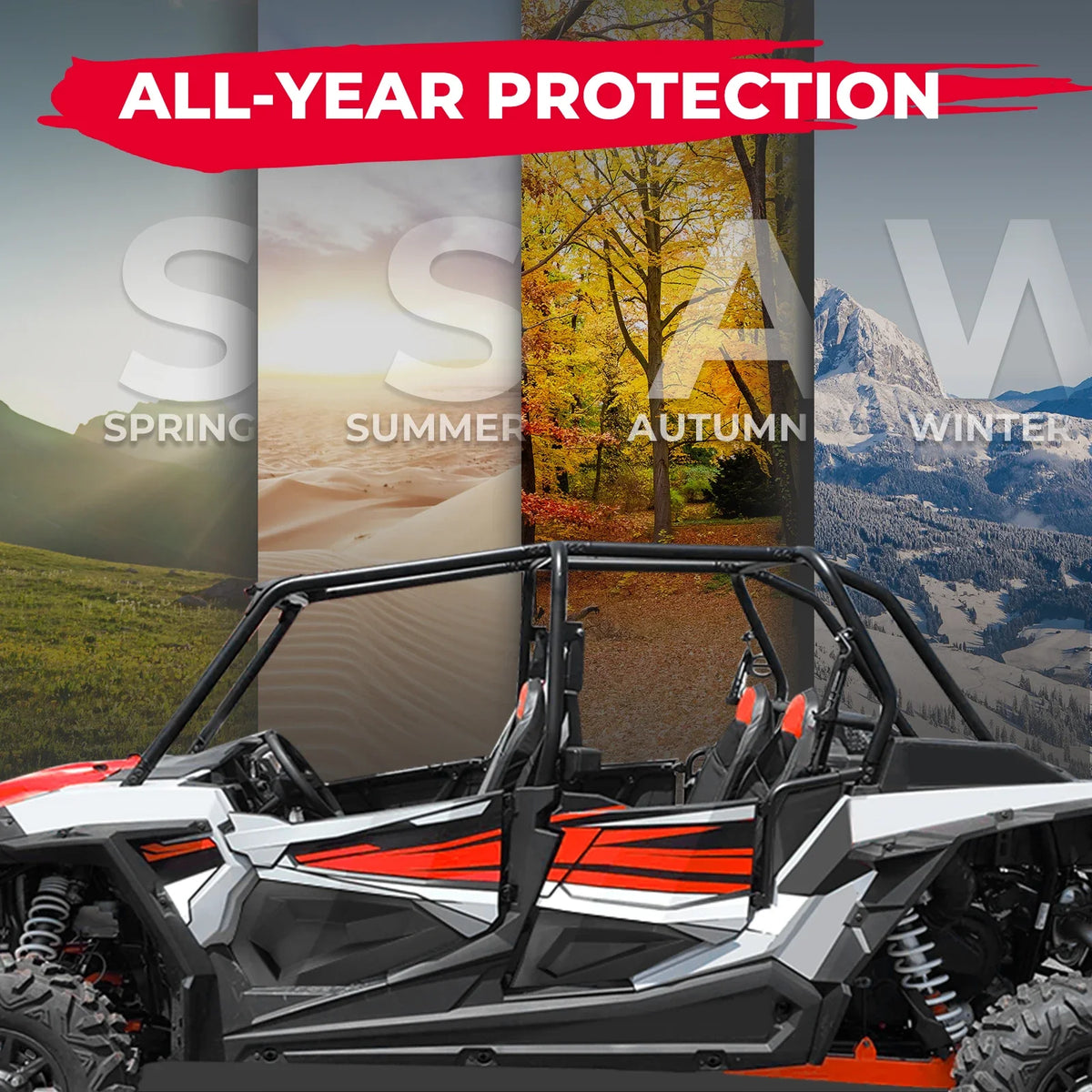 Lower Door Panel Inserts with Frame for Polaris RZR XP 1000, RZR XP Turbo & RZR Trail