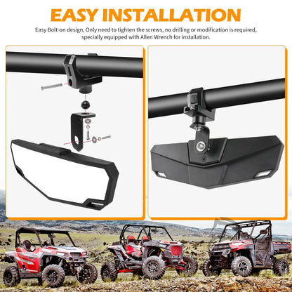 Adjustable Center Rearview Mirror for 1.5–2 Inch Cage for Kawasaki Teryx KRX 1000 (2020–2026)
