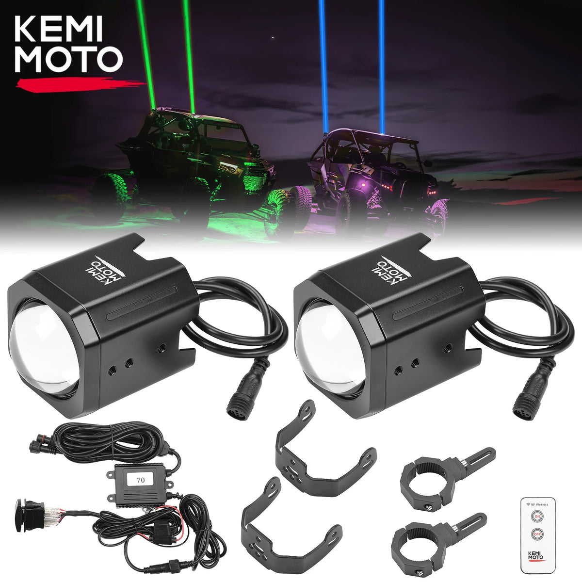 LED Whip Lights with Rocker Switch for UTV & SXS