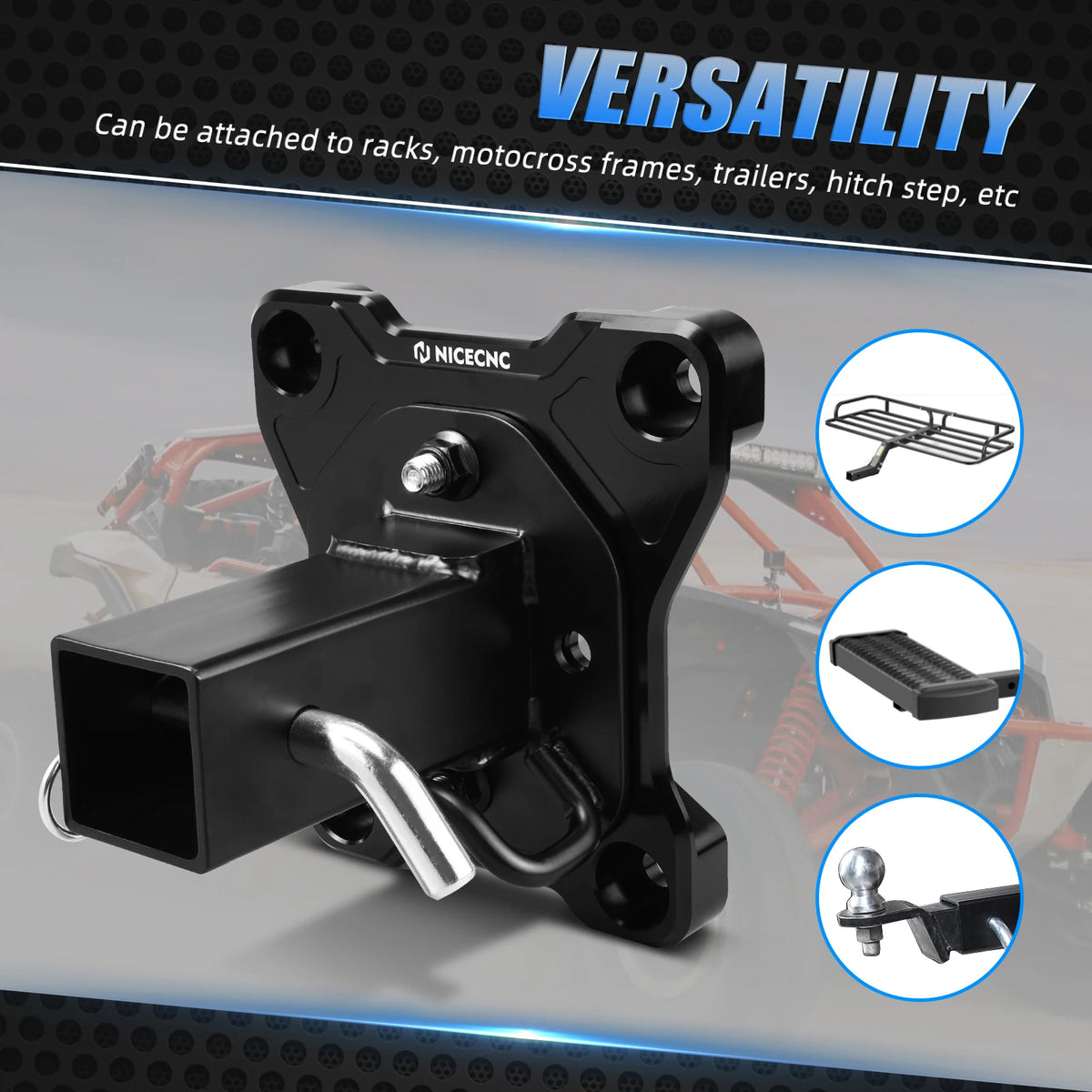 Radius Rod Plate with 2-Inch Hitch Receiver for Can-Am Maverick X3 (2017–2021)