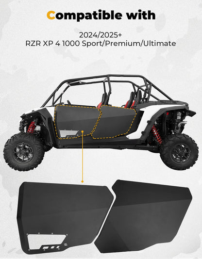 KEMIMOTO Aluminum Half Doors with PC Windows, 4-Piece for Polaris RZR XP 1000 (2024–2026)