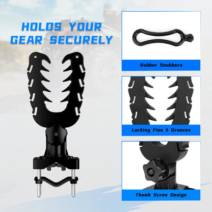 KEMIMOTO Gun & Bow Rack Mount, V-Grip Cushioned for UTV & SXS