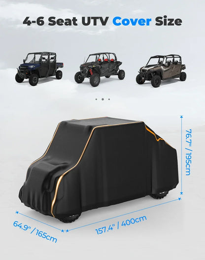 4-Seat Utility Vehicle Cover with PU Coating for Polaris Ranger XP 1000, General & RZR XP 1000