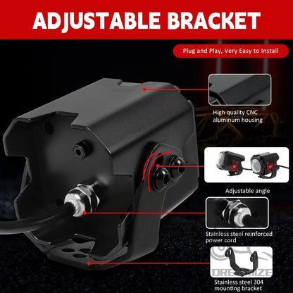 Whipless RGBW Chase Light Pods with Remote & Switch for UTV & SXS