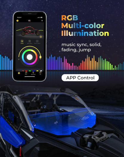 60-Inch Bluetooth RGB Windshield LED Light Strip for UTV & SXS