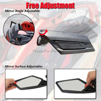 180/360° Adjustable Side Rearview Mirrors for Can-Am Maverick X3 (2017–2024)