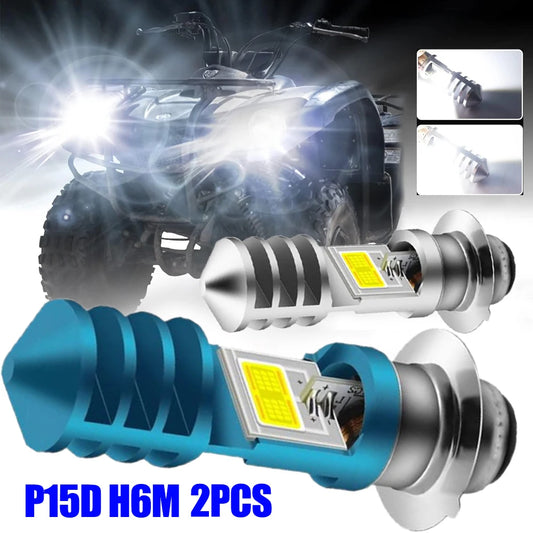 P15D LED Headlight Bulbs, 6000K White Hi/Lo (2-Pack) for UTV & SXS