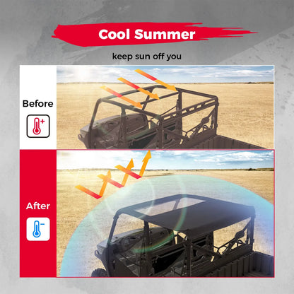 Tinted Waterproof 4-Seat Soft Roof for Polaris Ranger XP 1000, Ranger 1000 & Ranger XP 900
