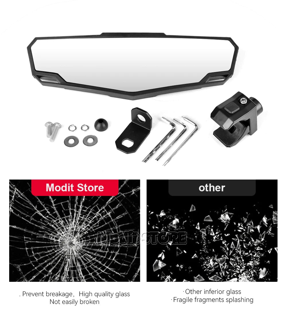 Adjustable Center Mirror, 1.5–2 in for Yamaha YXZ1000R, Viking & More