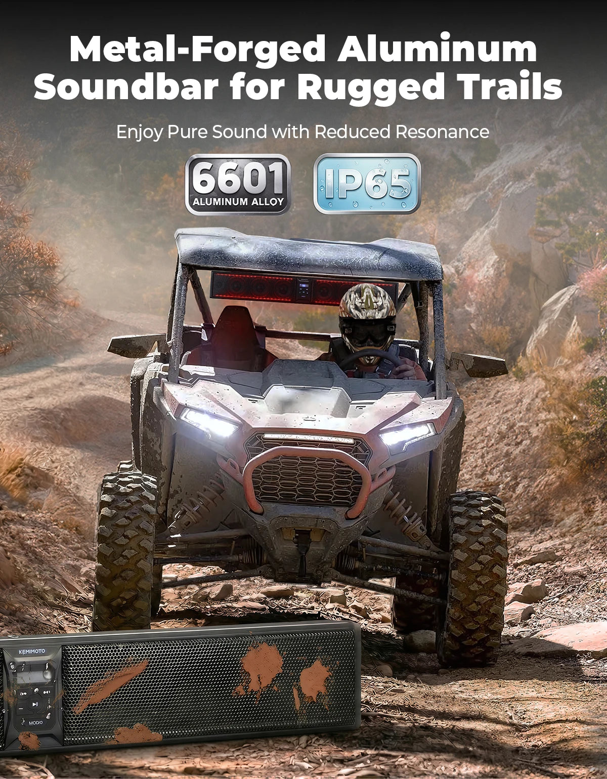 RGB Sound Bar for 1.5–2.25 Inch Roll Bars for UTV & SXS