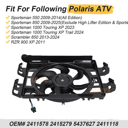 Radiator Cooling Fan Assembly for Polaris RZR 900 (2015–2020)