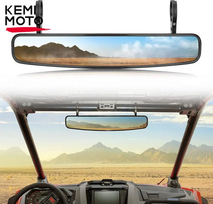 Convex Race Center Rearview Mirror with 1.75/2-Inch Clamps for UTV & SXS