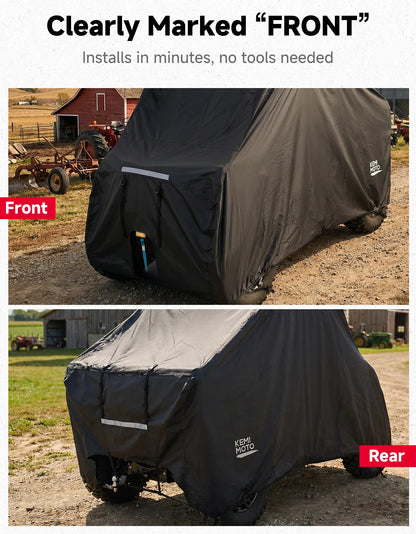 KEMIMOTO Heavy-Duty Trailerable 2-Seat Cover, 600D for UTV & SXS