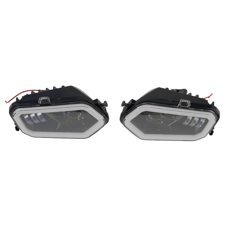 Black LED Headlights with Halo Rings for Polaris RZR 900 (2015–2020)