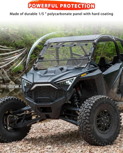 3-in-1 Flip-Up Hard Coated Polycarbonate Windshield for Polaris RZR Pro XP (2020–2024)
