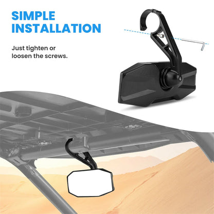 Convex Center Rearview Mirror, 1.75 Inch Clamp for Polaris General, RZR XP 1000 & More
