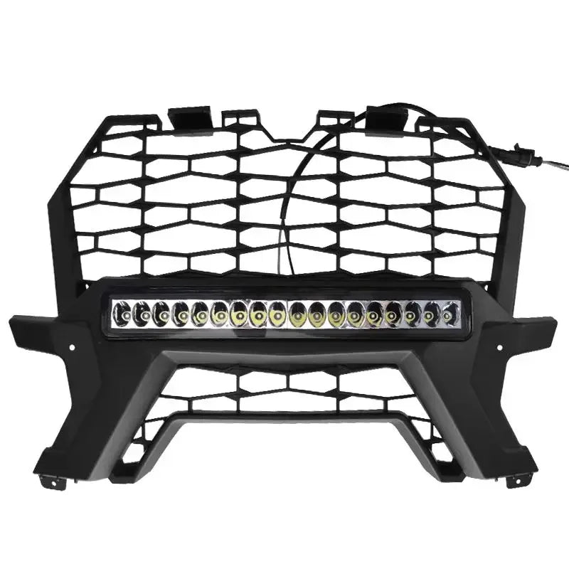 Black Mesh Front Grille with LED Light Bar for Polaris RZR XP 1000 & RZR XP Turbo