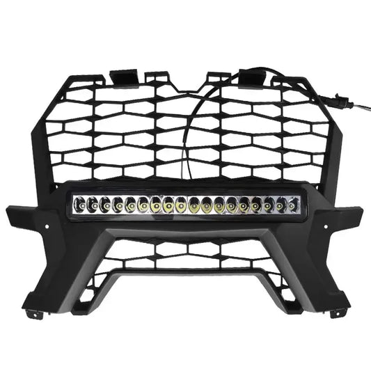 Black Mesh Front Grille with LED Light Bar for Polaris RZR XP 1000 & RZR XP Turbo