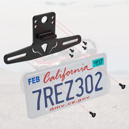 Rear License Plate Mount Holder for UTV & SXS