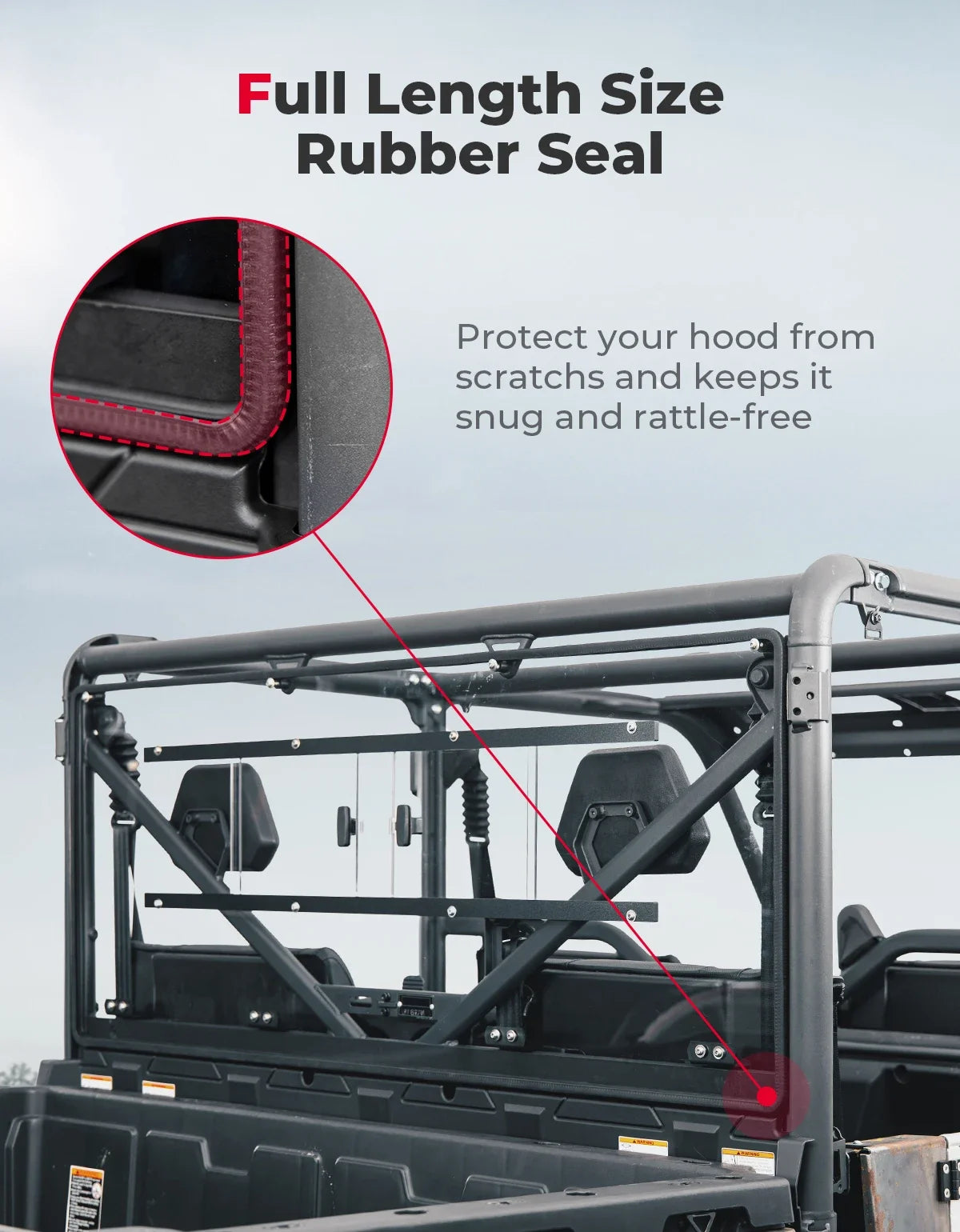 Clear Rear Windshield with Sliding Vent for CFMOTO UForce 1000 (2019–2025)