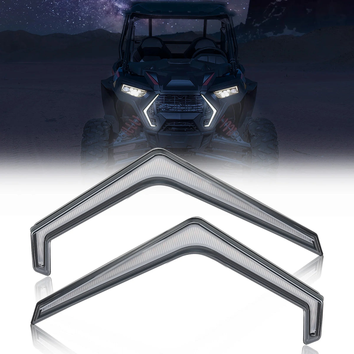 Front LED Accent Lights with Turn Signals, IP67 for Polaris RZR XP 1000, RZR XP Turbo & RZR Trail
