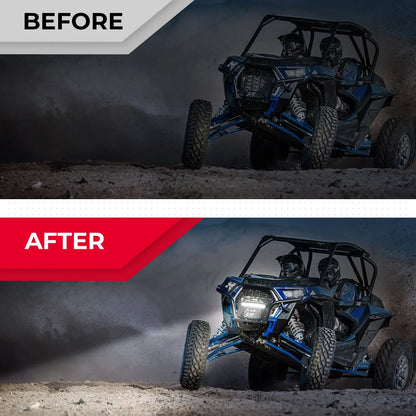 Front Lower Mesh Grille with LED Lights for Polaris RZR XP 1000 & RZR XP Turbo