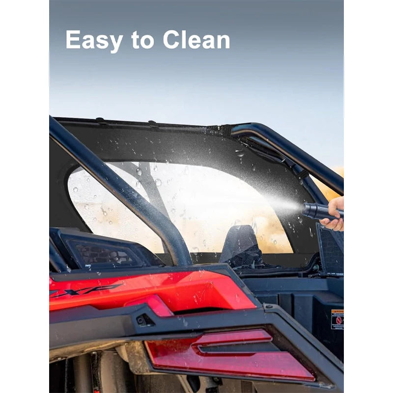 Black Soft Rear Windshield Dust Panel for Polaris RZR Pro XP & RZR Turbo R