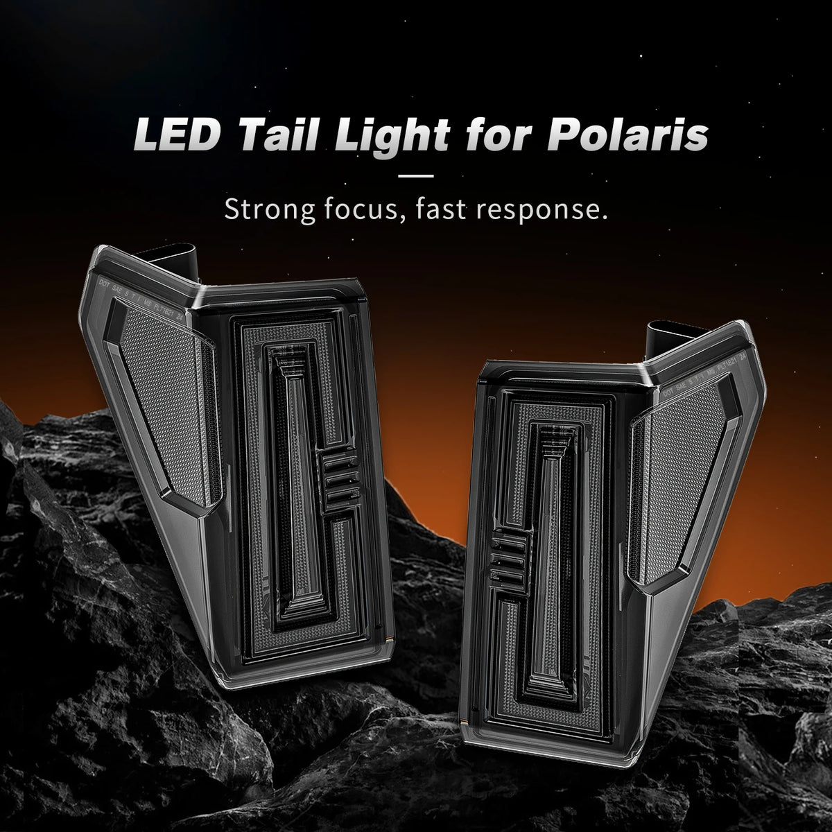 Smoked Black LED Tail Lights for Polaris Ranger XP 1000 (2018–2025)