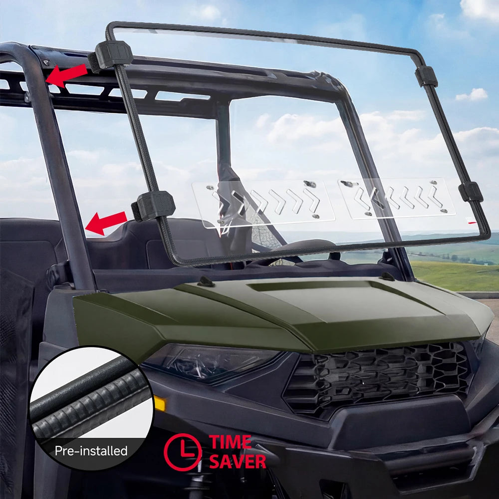 Clear PC Vented Front Windshield for Polaris Ranger 570 (2015–2026)