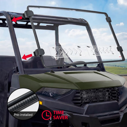 Clear PC Vented Front Windshield for Polaris Ranger 570 (2015–2026)