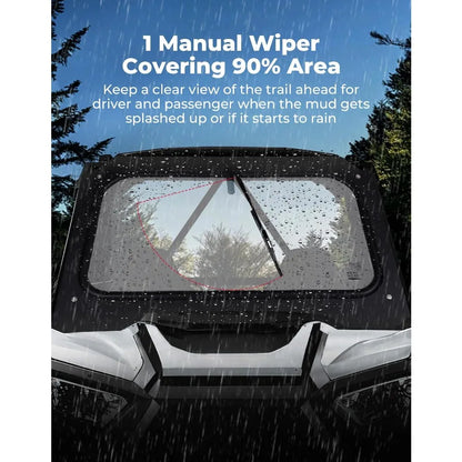 Front Windshield with Manual Wiper, DOT for Polaris RZR XP 1000, RZR XP Turbo & More