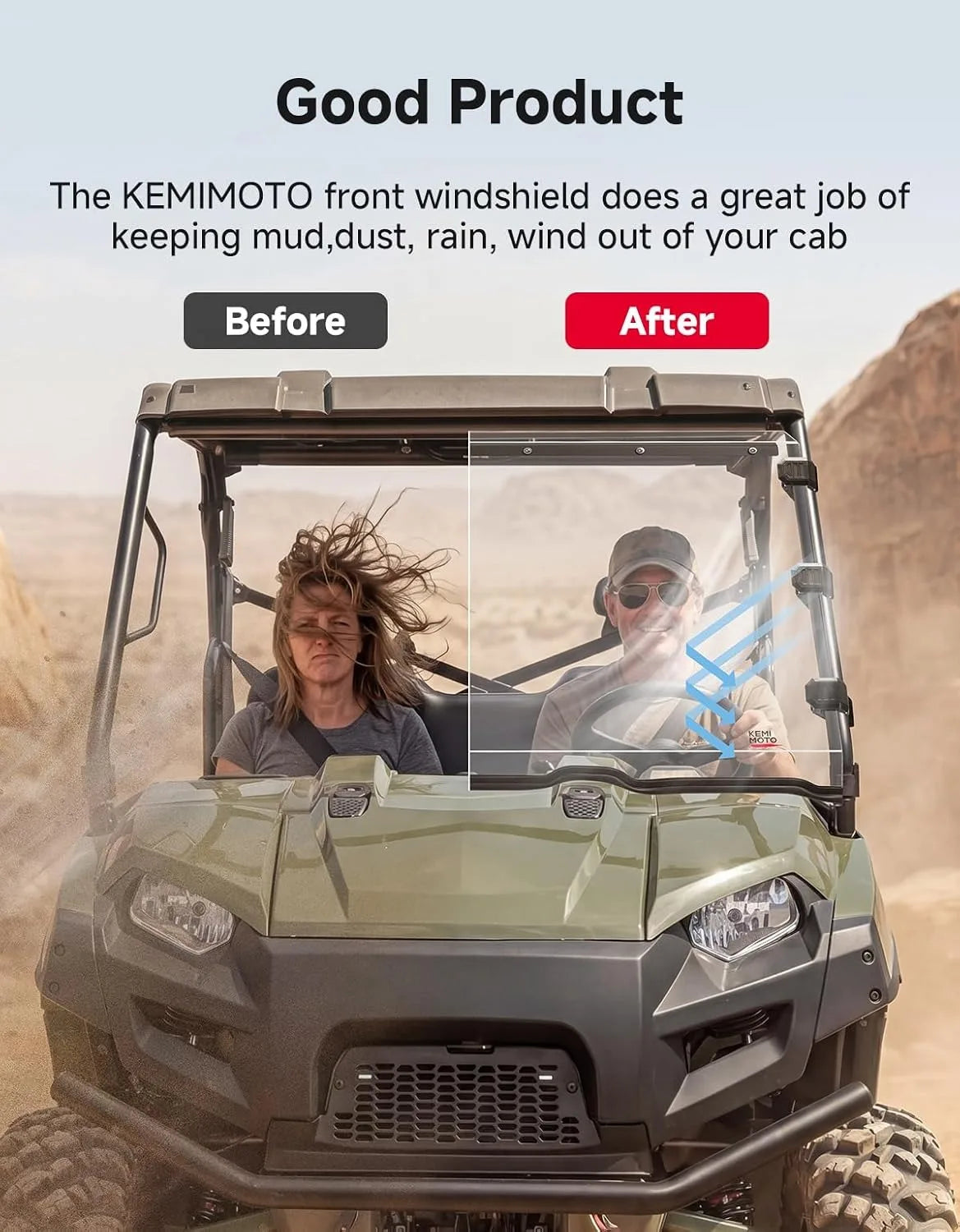 Hard PC Full Front Windshield for Polaris Ranger 570 (2016–2025)