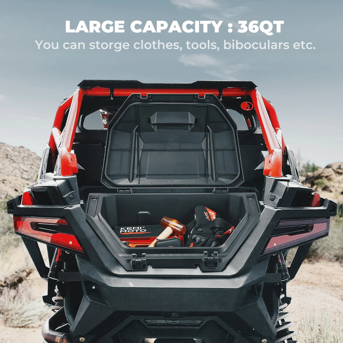 KEMIMOTO Rear Cargo Box (OEM #2884236 Style) for Polaris RZR Pro R (2022–2026)