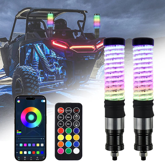 1-Foot COB LED Whip Lights, Turn Signal & Brake for UTV & SXS