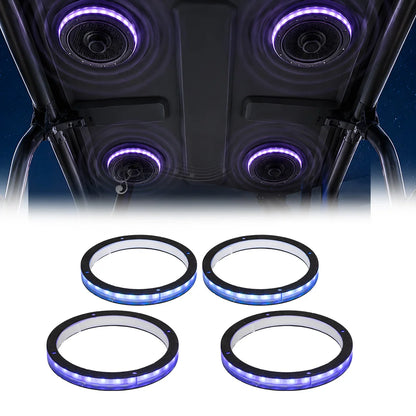 6.5-Inch RGB Chasing LED Speaker Ring Lights (Set of 4) for UTV & SXS