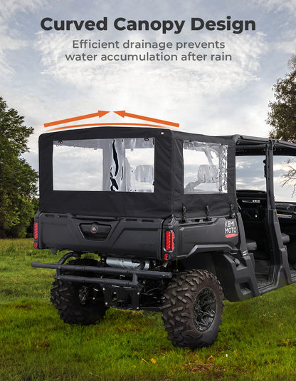 600D Rear Cargo Bed Enclosure with Clear Windows for Can-Am Defender (2016–2026)