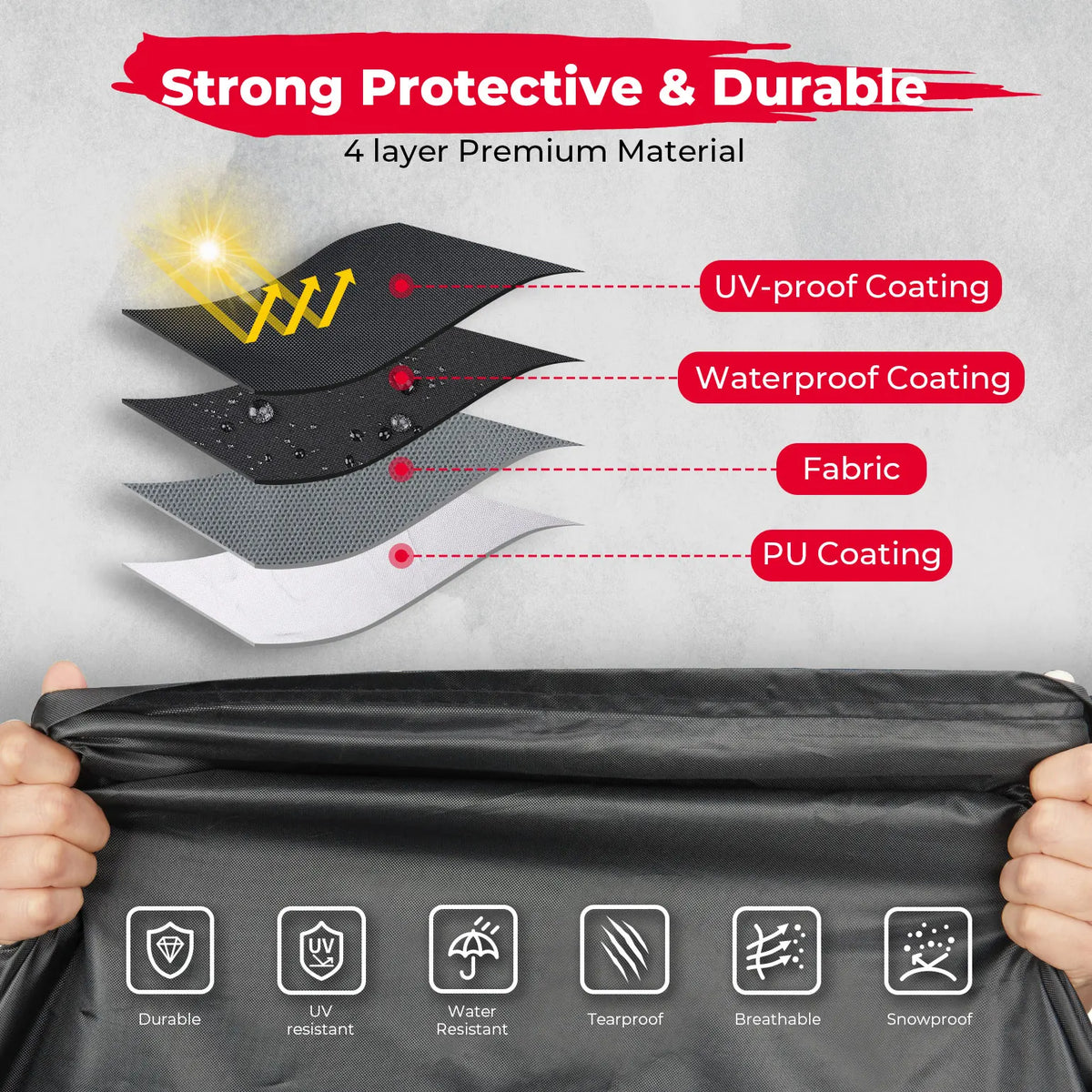 Windproof UTV Cover with Reflective Strip for Polaris RZR 570, RZR 900 & More