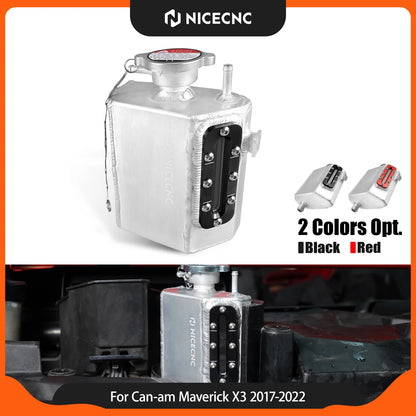 NICECNC Aluminum Coolant Reservoir Tank for Can-Am Maverick X3, Maverick Sport & More